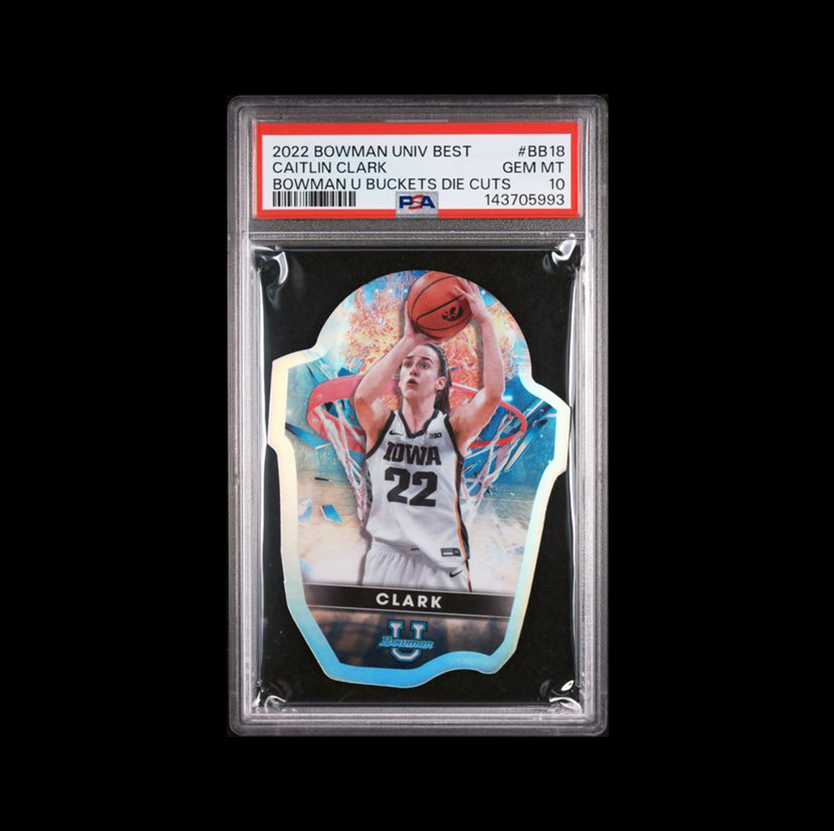 2022 BOWMAN UNIVERSITY BEST BOWMAN U BUCKETS DIE CUTS #BB18 CAITLIN CLARK