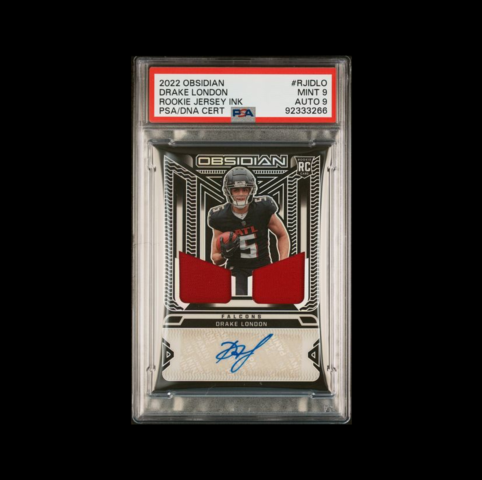 2022 PANINI OBSIDIAN ROOKIE JERSEY INK #RJIDLO DRAKE LONDON ROOKIE JERSEY INK