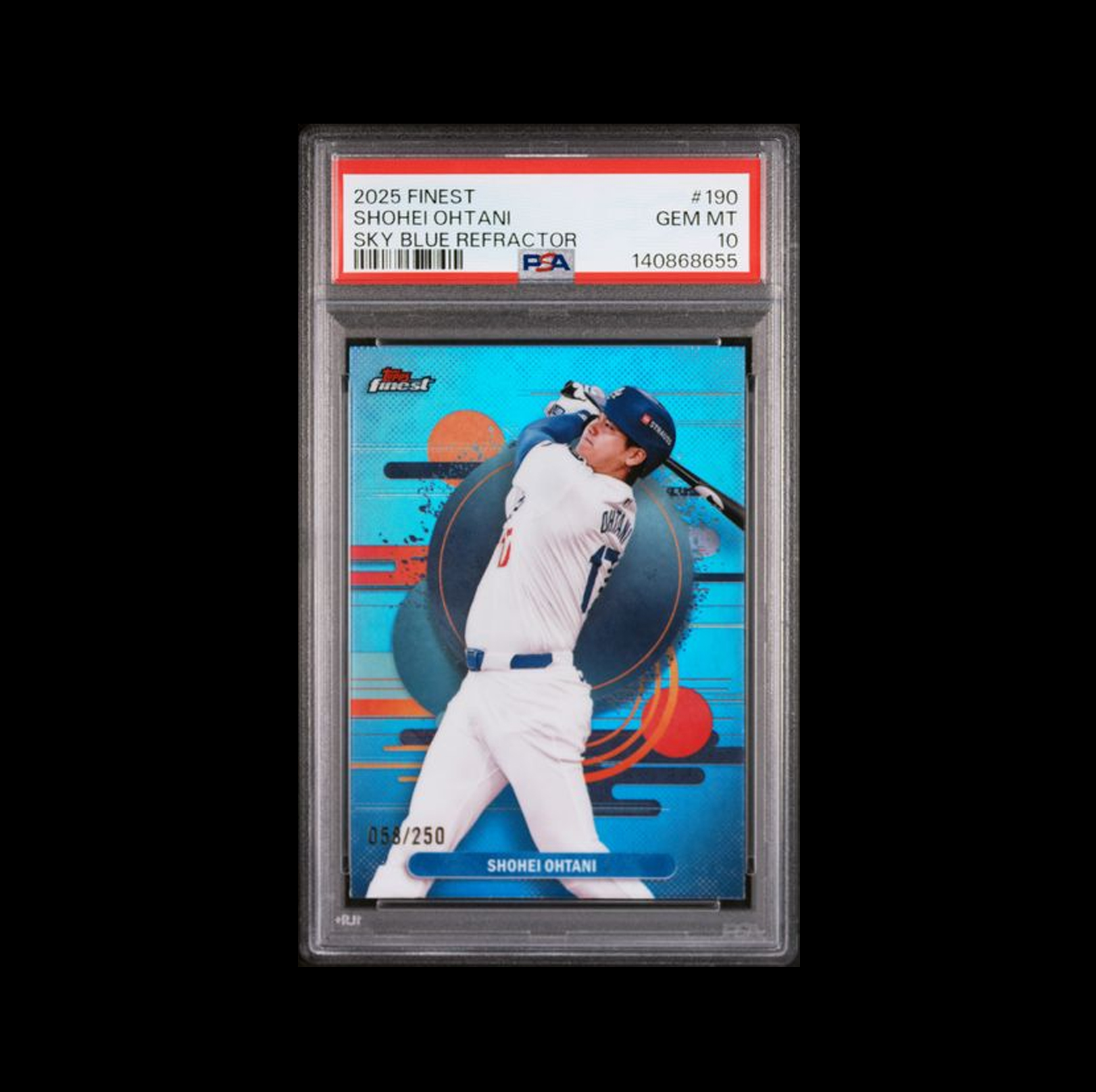 2025 TOPPS FINEST #190 SHOHEI OHTANI SKY BLUE REFRACTOR